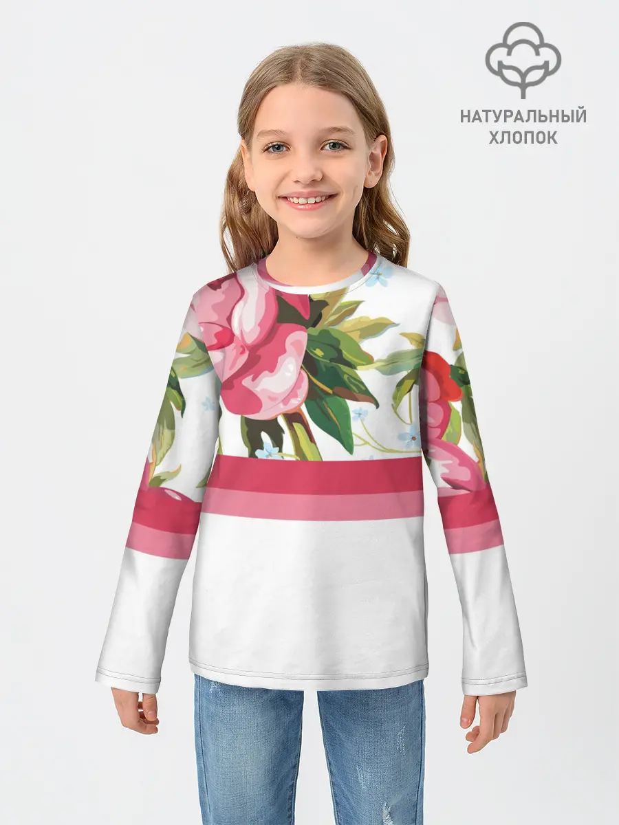 Детский лонгслив / Нежные Розы