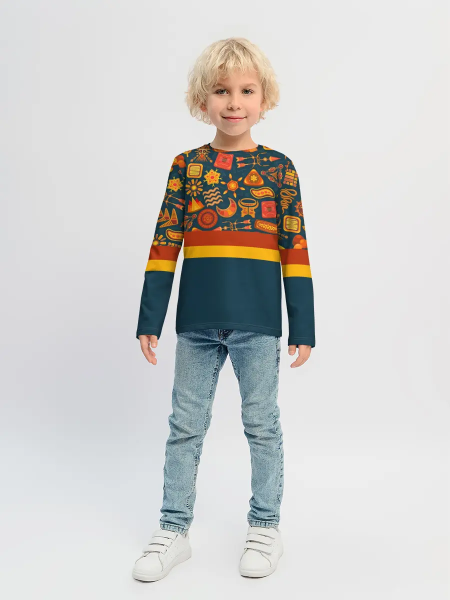 Детский лонгслив / Африканская Символика