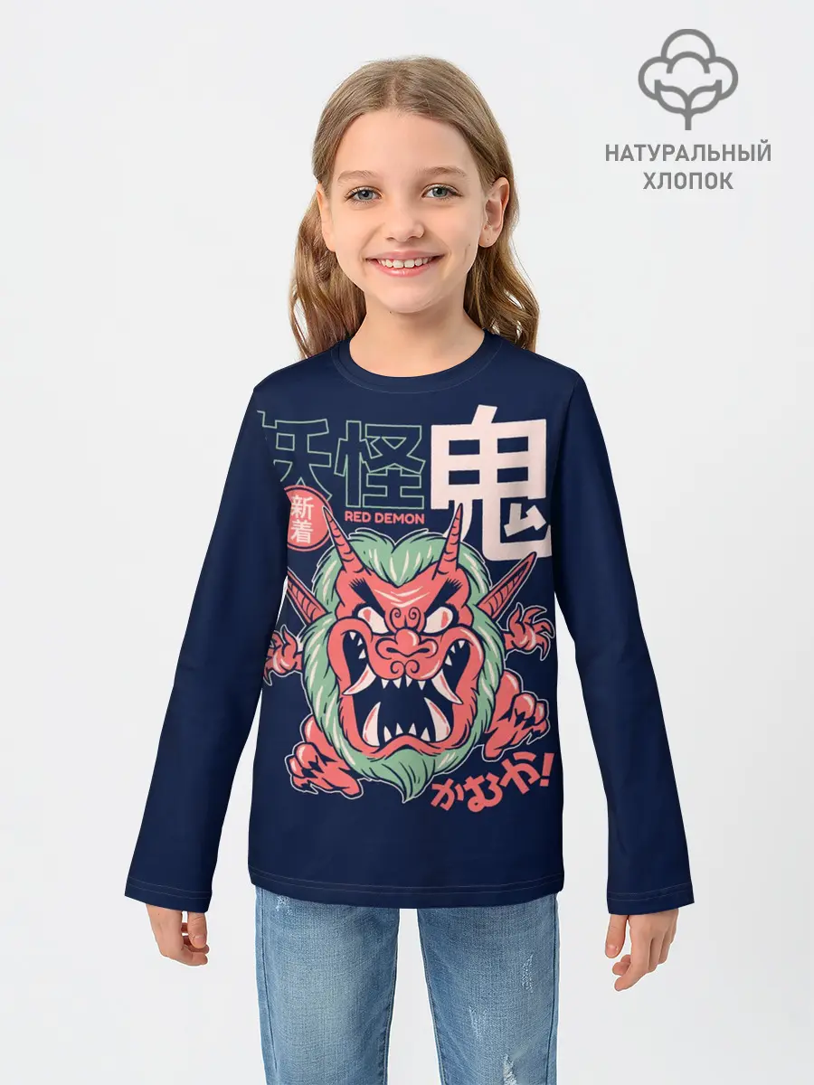 Детский лонгслив / Anime Oni Demon Yokai