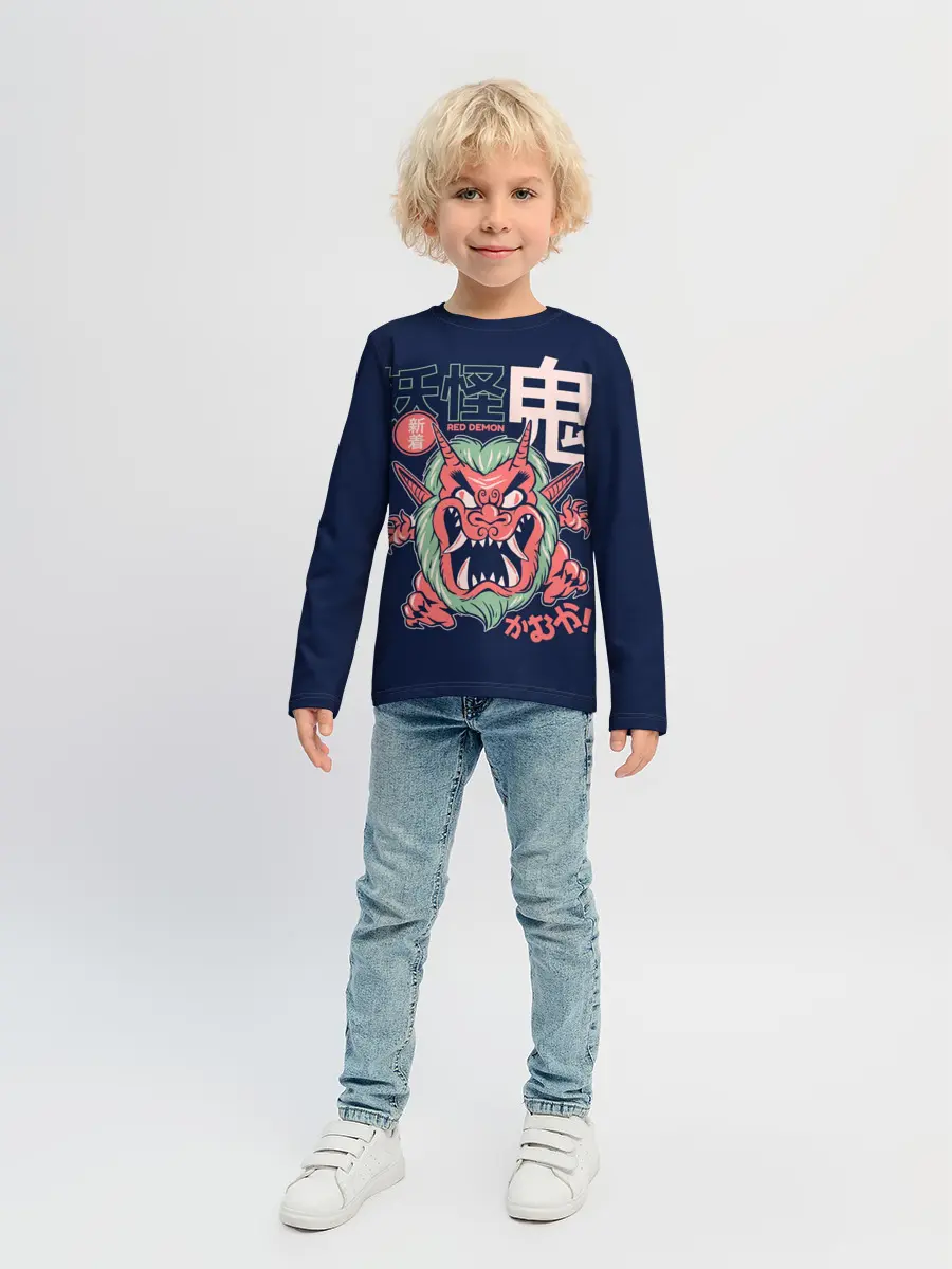 Детский лонгслив / Anime Oni Demon Yokai