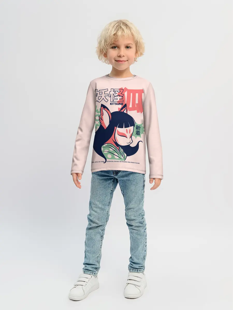 Детский лонгслив / Anime Kitsune Demon Yokai