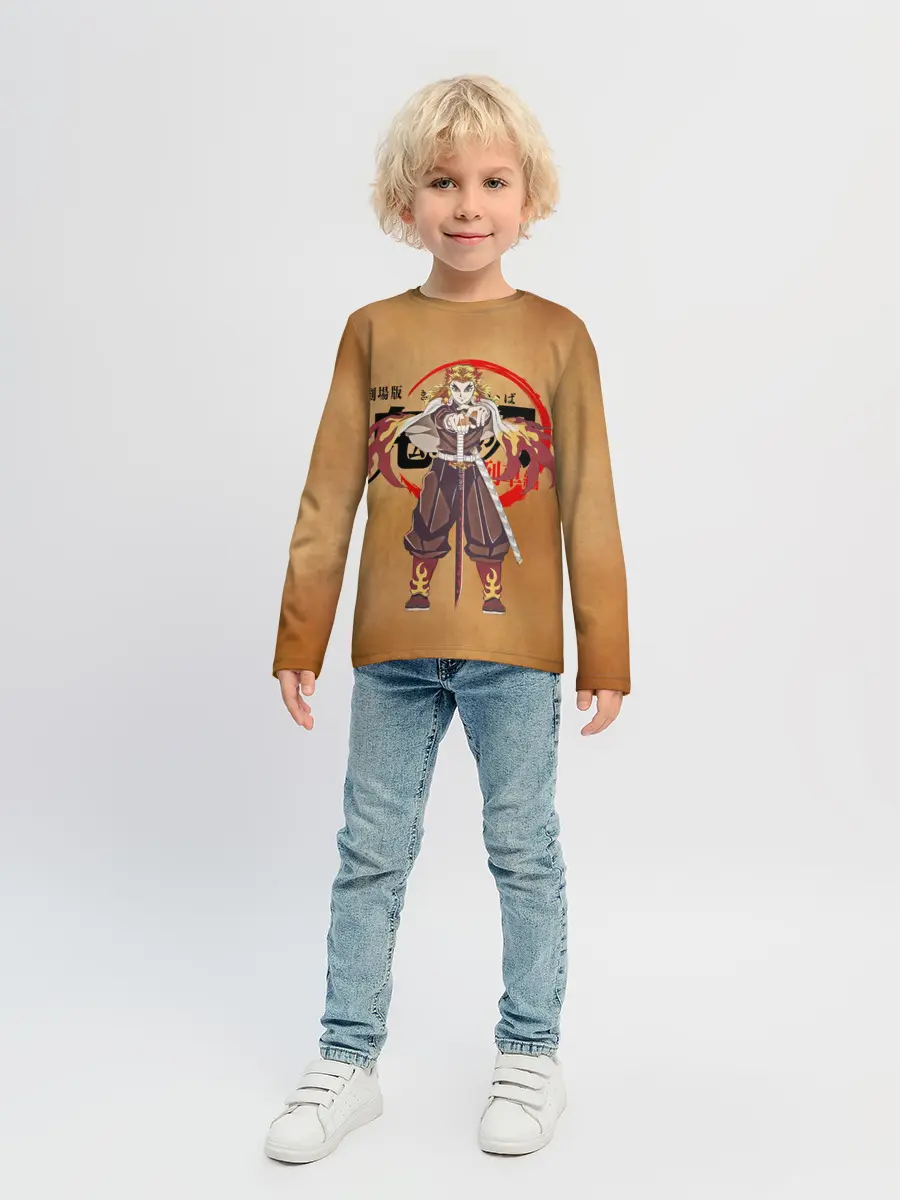 Детский лонгслив / Кёджуро Ренгоку Kimetsu no Yaiba