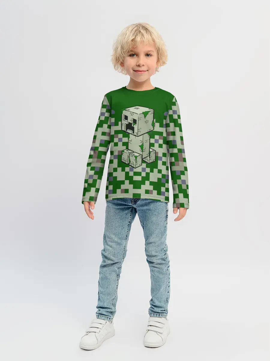 Детский лонгслив / Minecraft Крипер