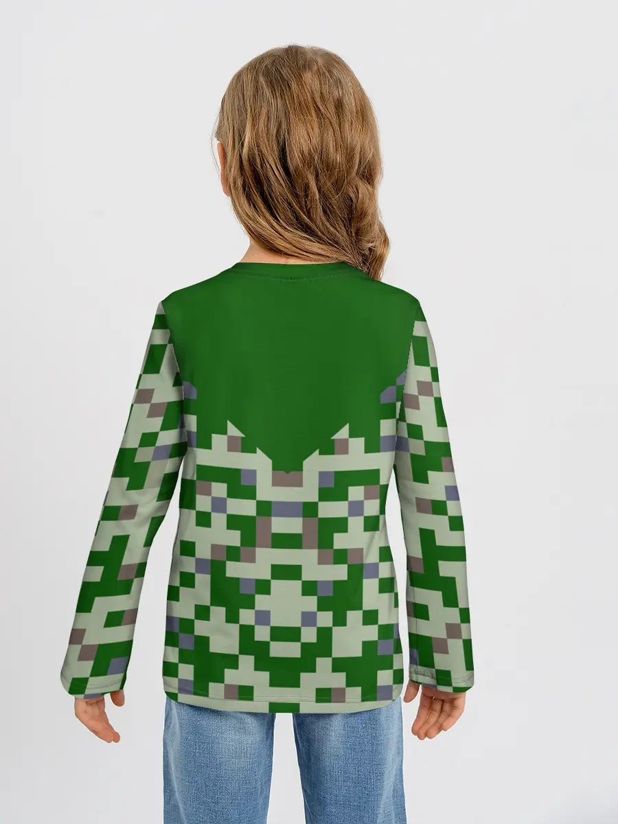 Детский лонгслив / Minecraft Крипер