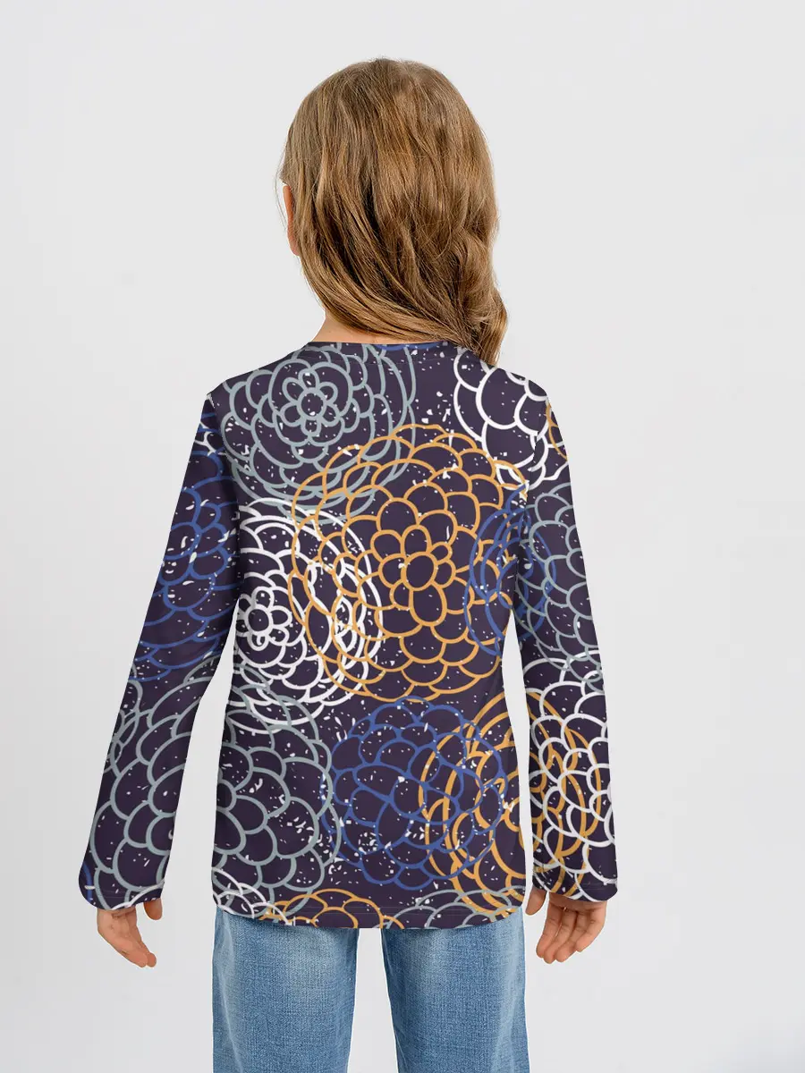 Детский лонгслив / текстура японские узоры