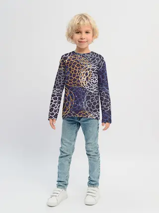 Детский лонгслив / текстура японские узоры