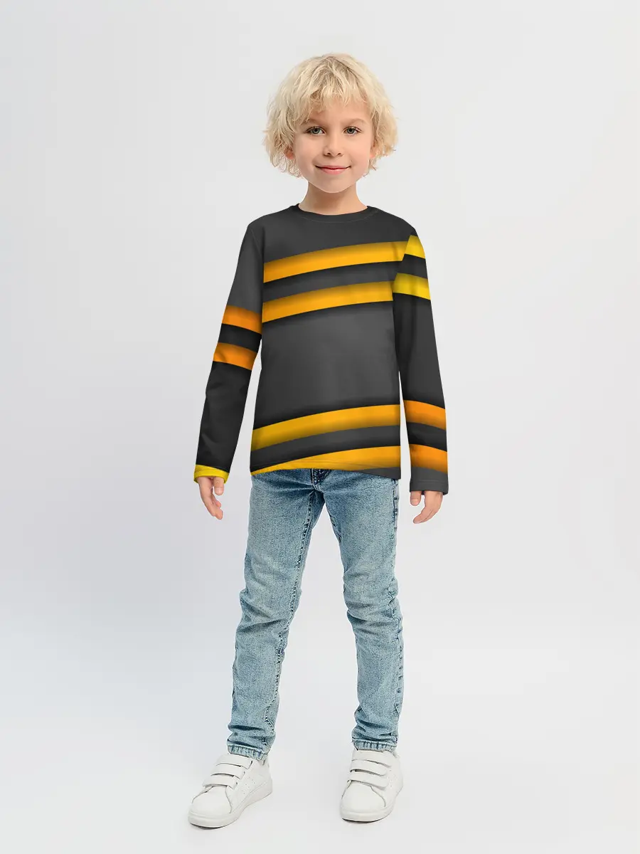 Детский лонгслив / Желтые полосы