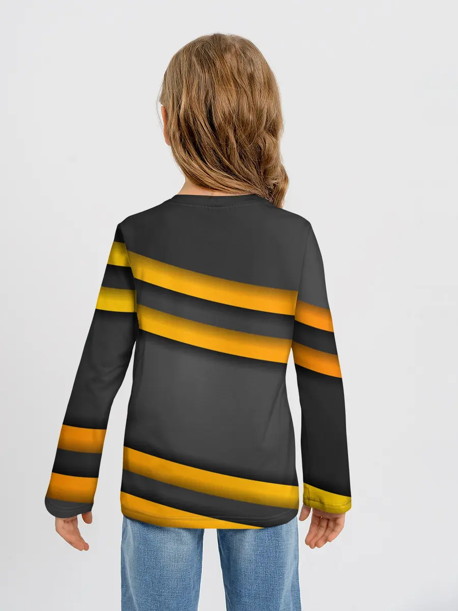 Детский лонгслив / Желтые полосы