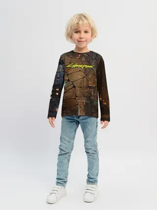 Детский лонгслив / Киберпанк - Город в паутинке