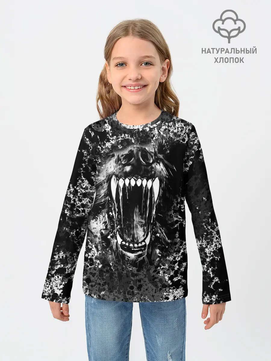 Детский лонгслив / Волчья пасть