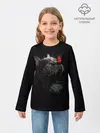 Детский лонгслив / Котик и бабочка