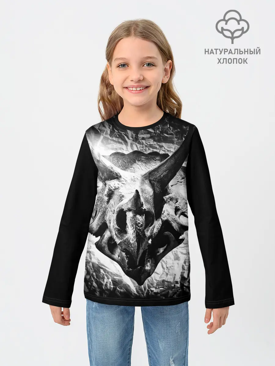 Детский лонгслив / Трицератопс | Динозавр