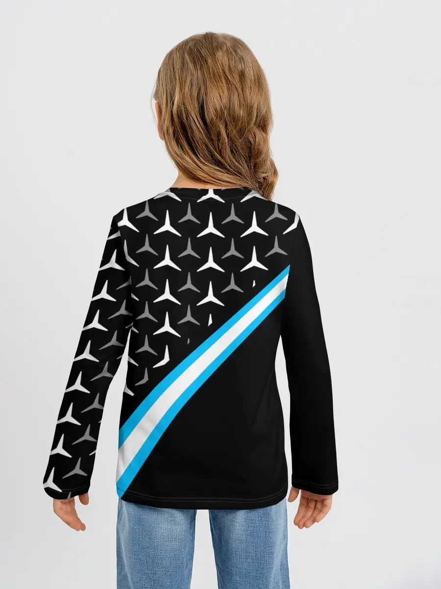 Детский лонгслив / MERCEDES / УЗОР / ЛИНИЯ АКВА