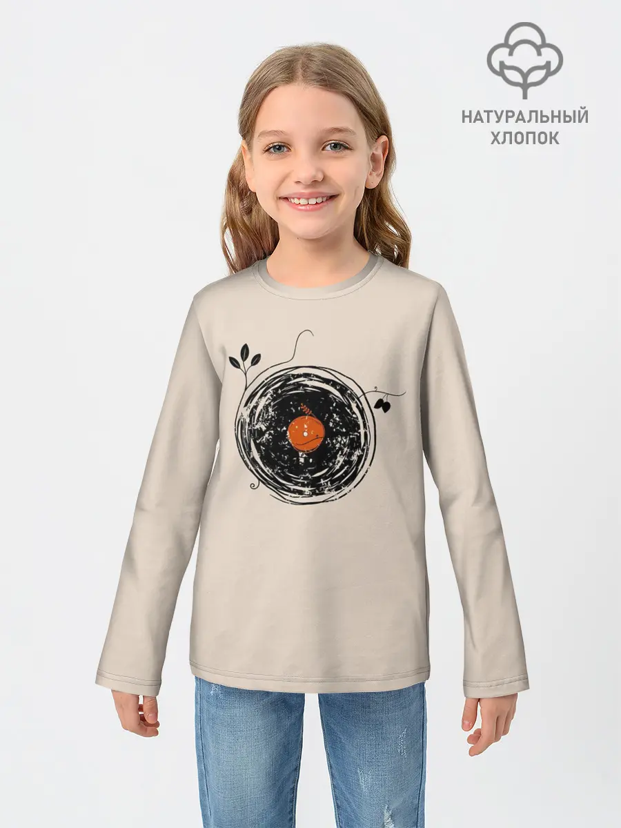 Детский лонгслив / Natural Vinyl Records Vintage