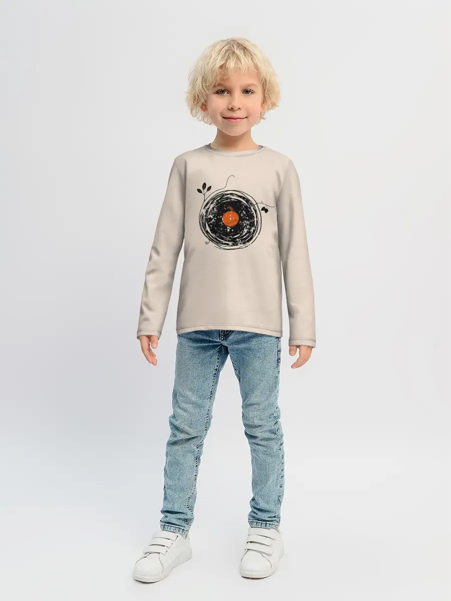 Детский лонгслив / Natural Vinyl Records Vintage