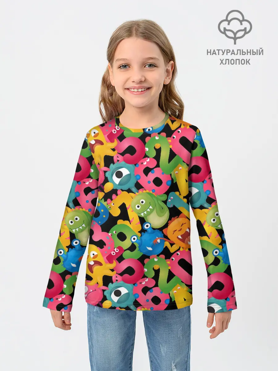 Детский лонгслив / Monstry с цифрами
