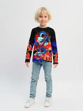 Детский лонгслив / Огненный Дракон