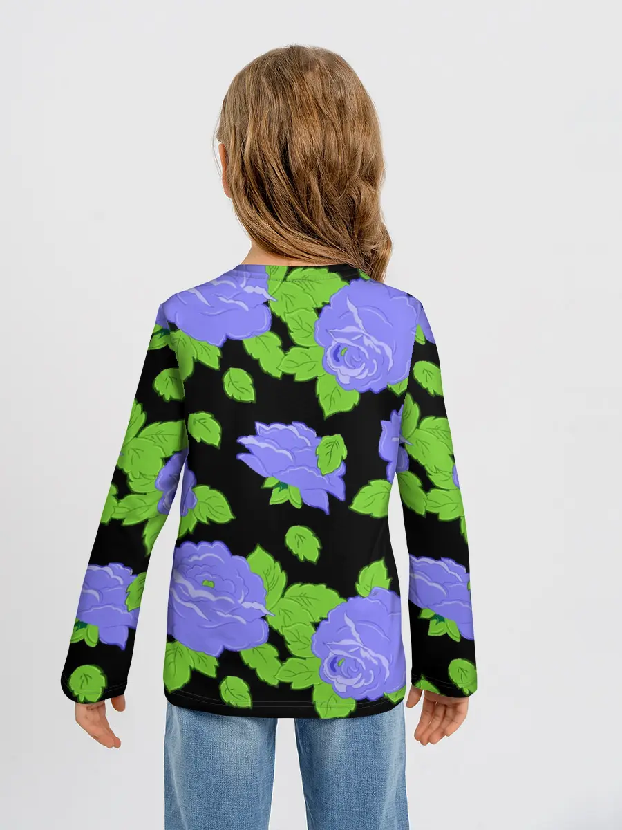 Детский лонгслив / Синие розы