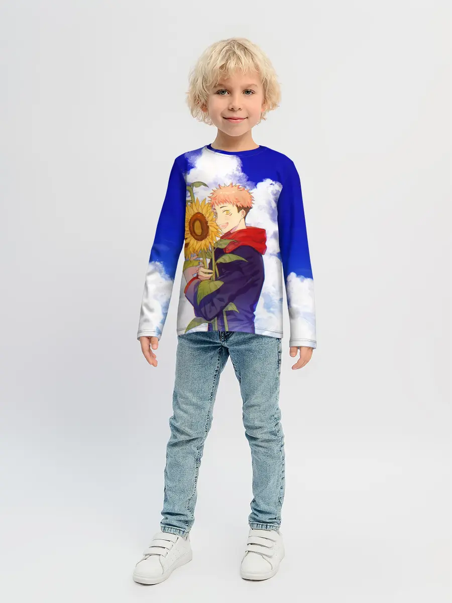 Детский лонгслив / Магическая битва | Подсолнухи