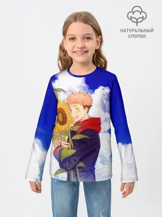 Детский лонгслив / Магическая битва | Подсолнухи