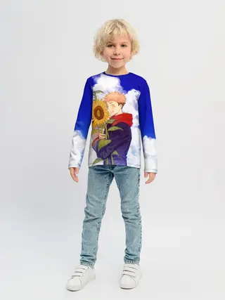 Детский лонгслив / Магическая битва | Подсолнухи