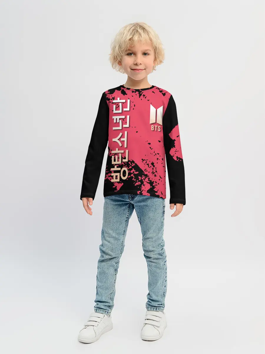 Детский лонгслив / BTS LOGO / БТС ЛОГОТИП