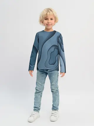 Детский лонгслив / Абстракция бумажные волны