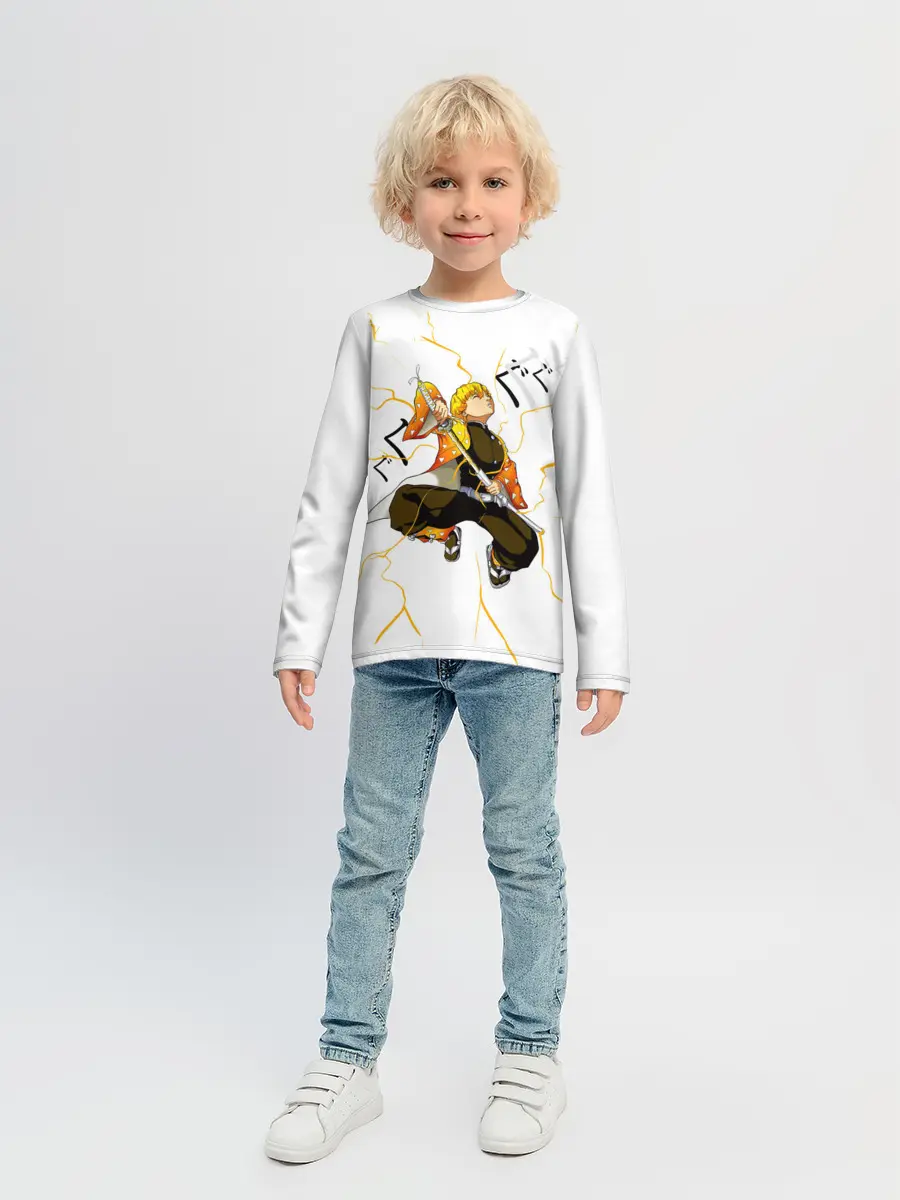 Детский лонгслив / Agatsuma Zenitsu Kimetsu no Yaiba