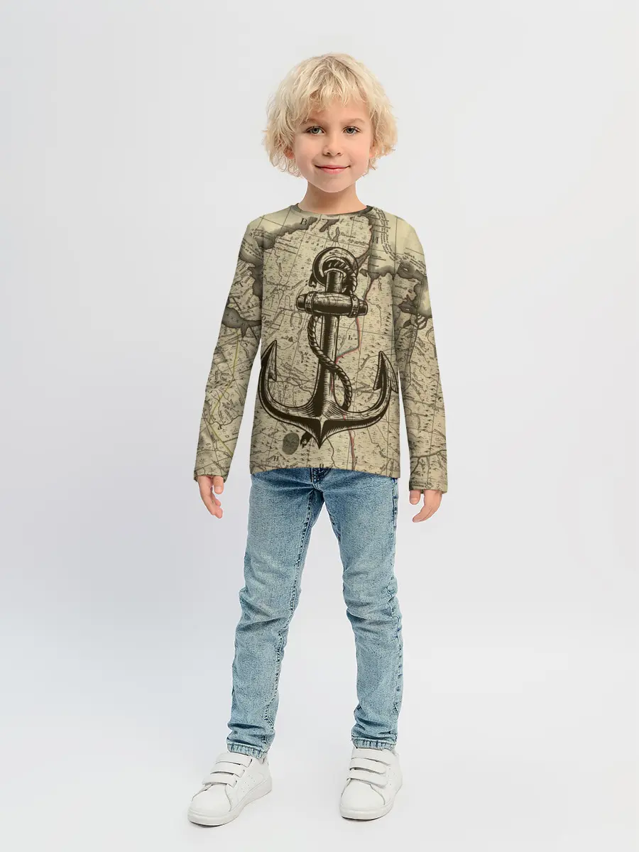 Детский лонгслив / Морская Карта
