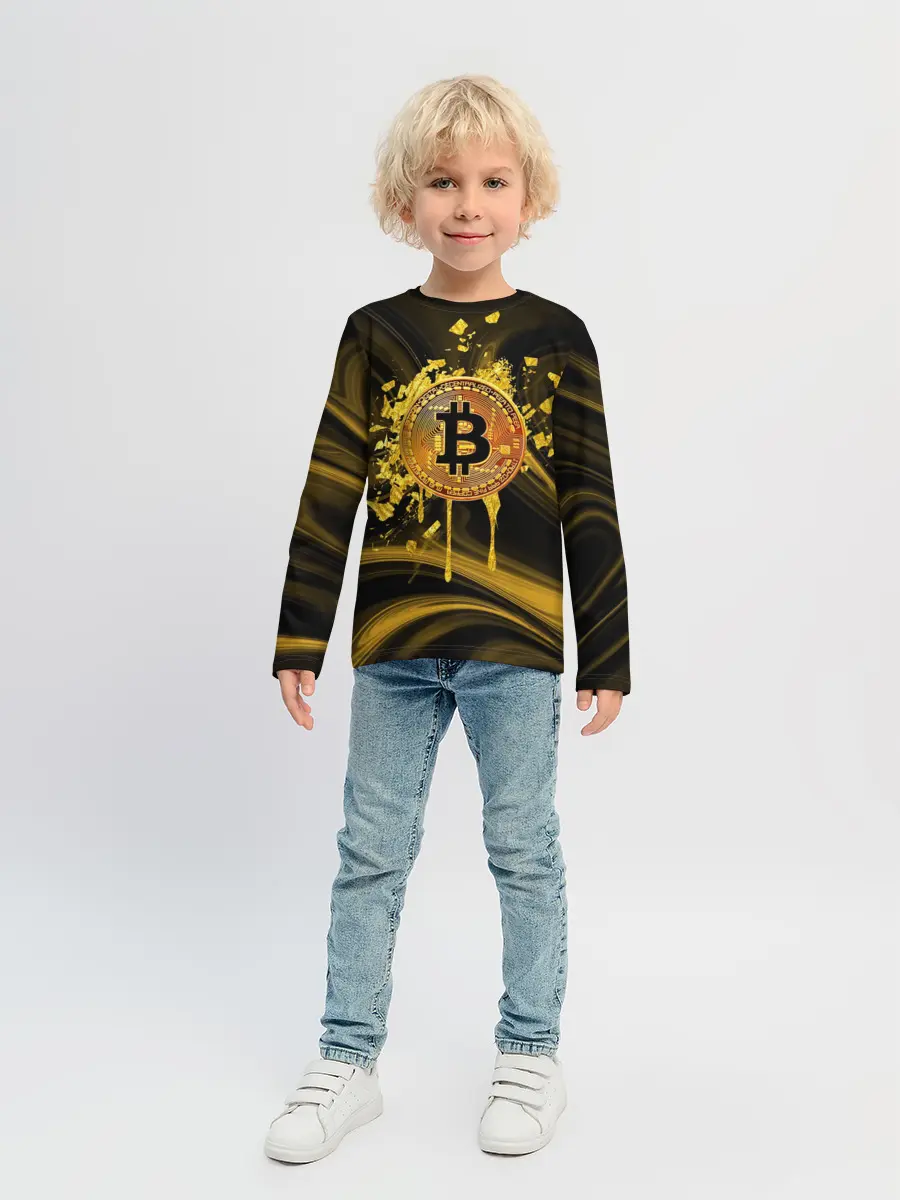 Детский лонгслив / Биткоин Крипта