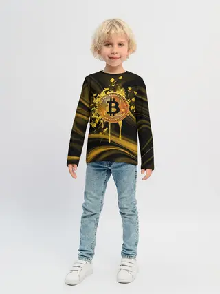 Детский лонгслив / Биткоин Крипта