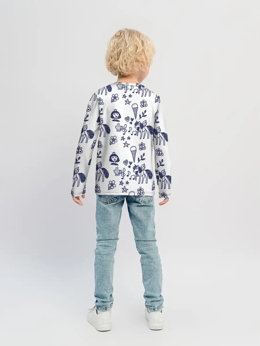 Детский лонгслив / Девчачий дудл