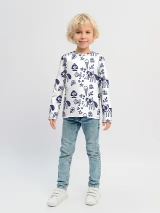 Детский лонгслив / Девчачий дудл