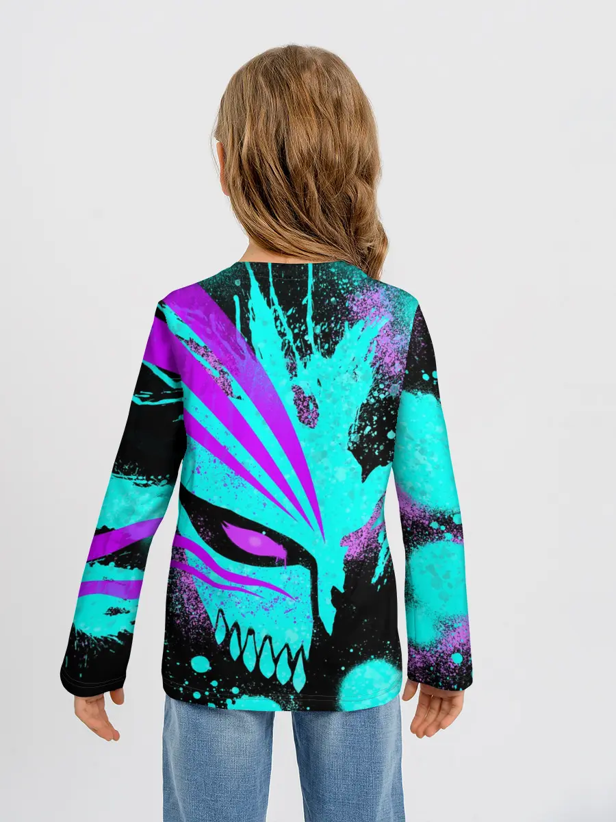 Детский лонгслив / БЛИЧ МАСКА ПУСТОГО НЕОН