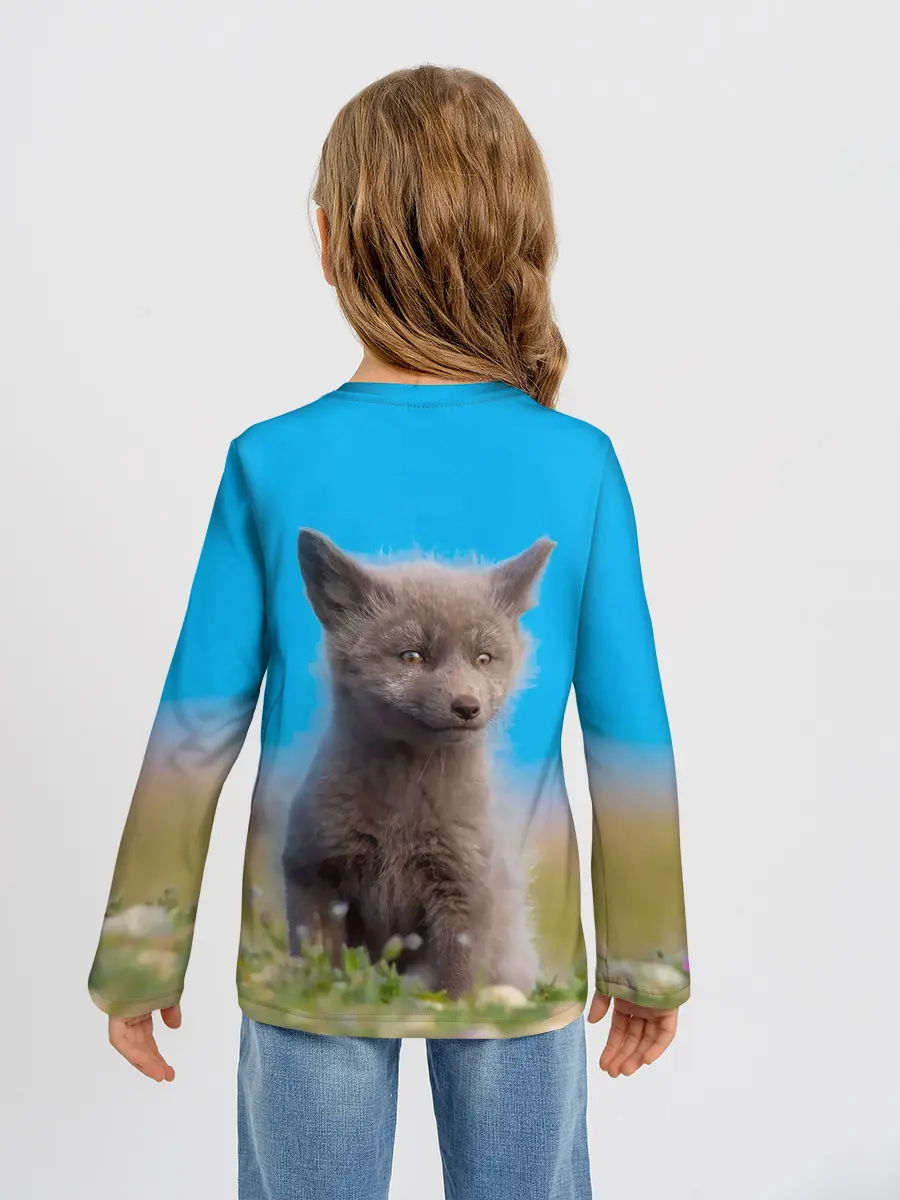 Детский лонгслив / Смешной лисенок
