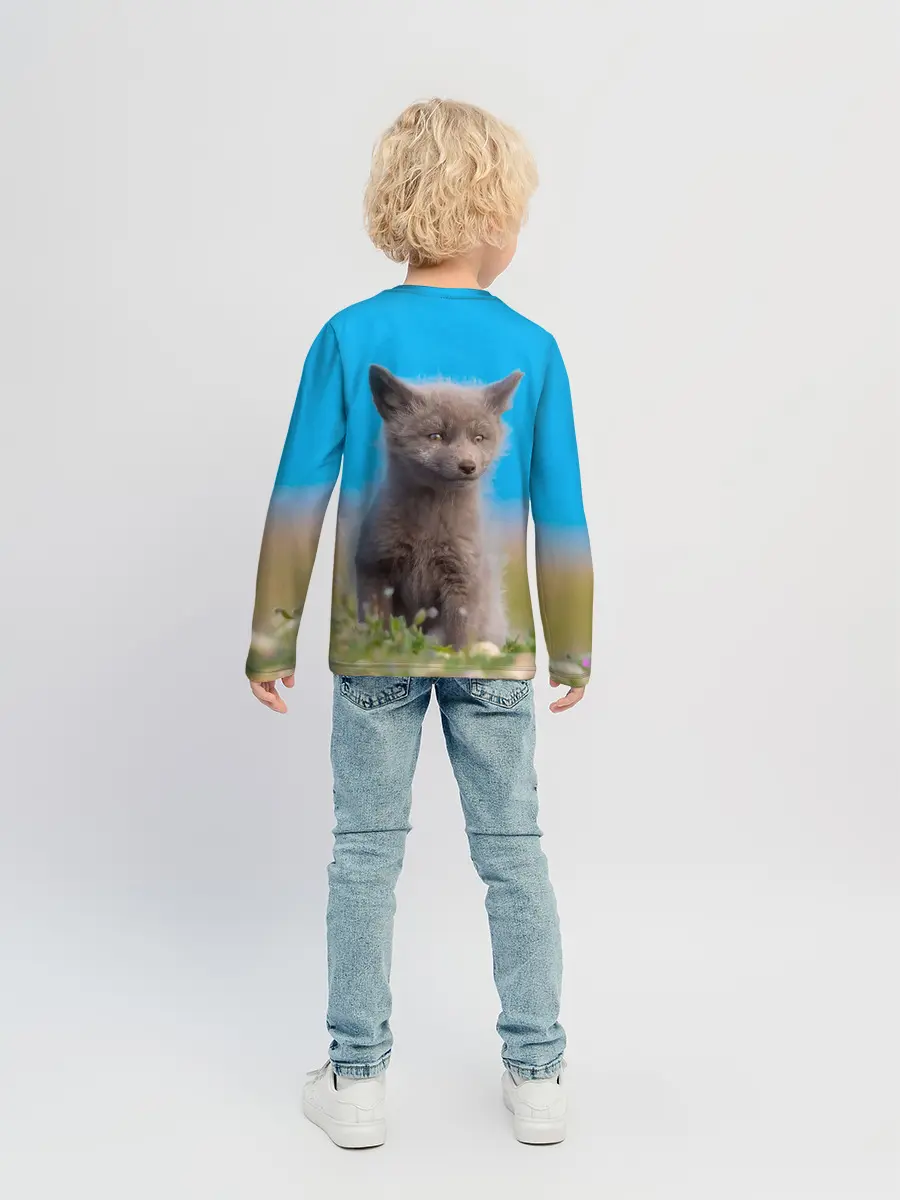 Детский лонгслив / Смешной лисенок