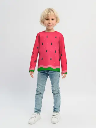 Детский лонгслив / Текстура арбуза
