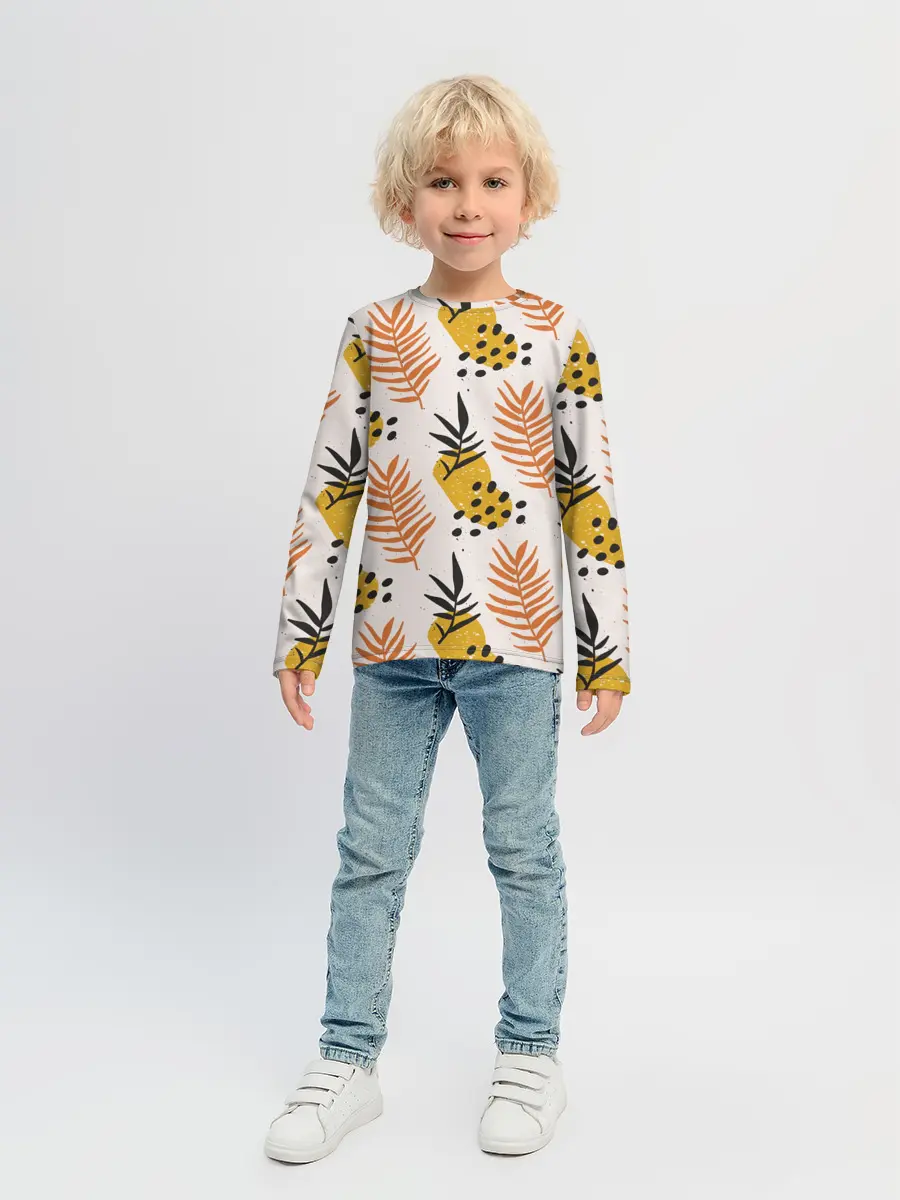 Детский лонгслив / Абстрактные ветви - узор