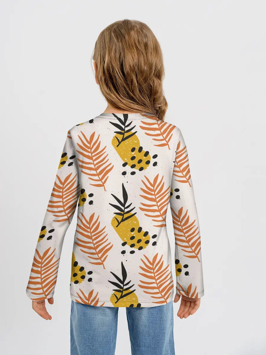 Детский лонгслив / Абстрактные ветви - узор