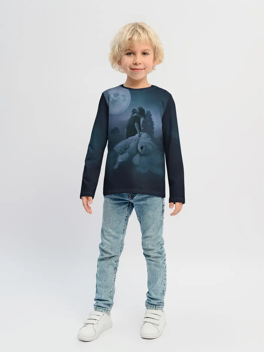 Детский лонгслив / Девочка и полнолуние