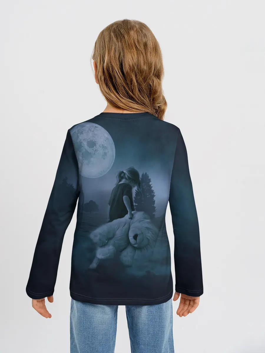 Детский лонгслив / Девочка и полнолуние