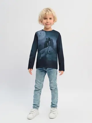 Детский лонгслив / Девочка и полнолуние