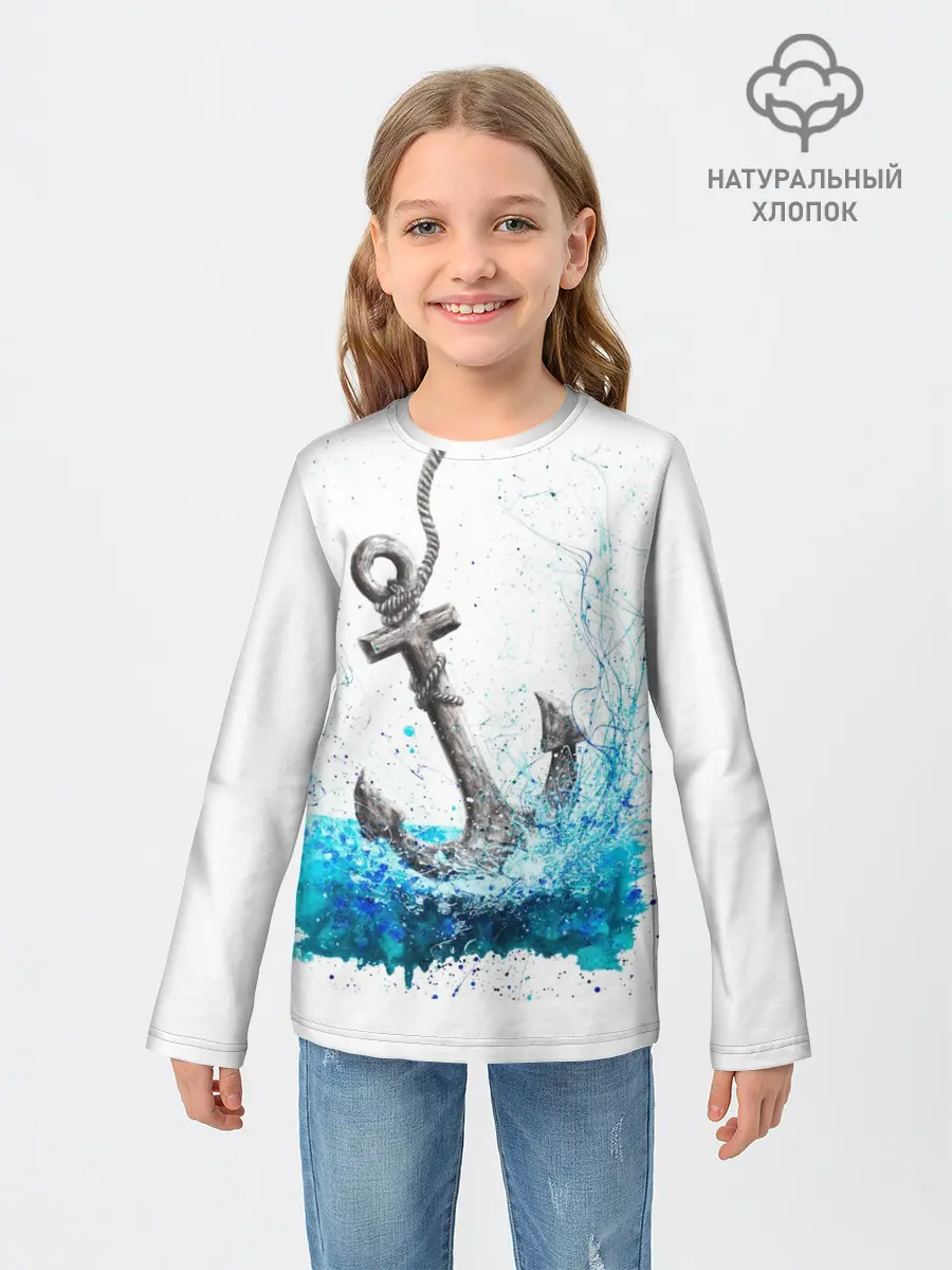 Детский лонгслив / Якорь На Холсте