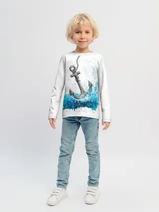 Детский лонгслив / Якорь На Холсте