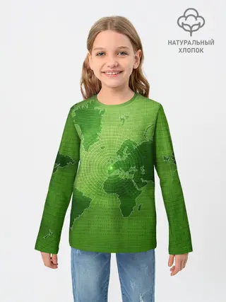 Детский лонгслив / Карта мира