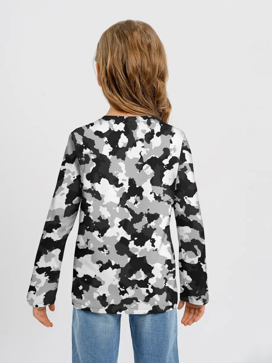 Детский лонгслив / Холодный камуфляж