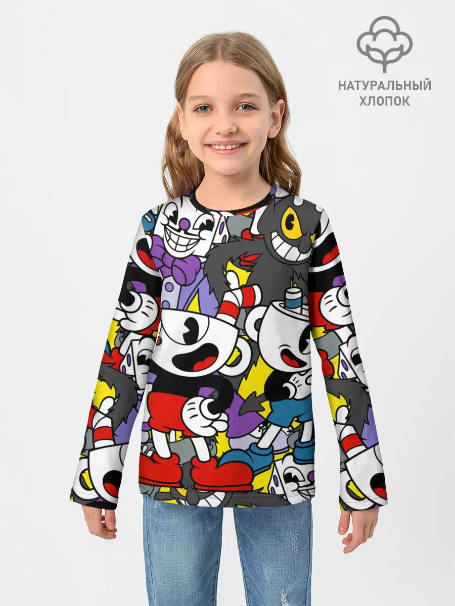 Детский лонгслив / Cuphead