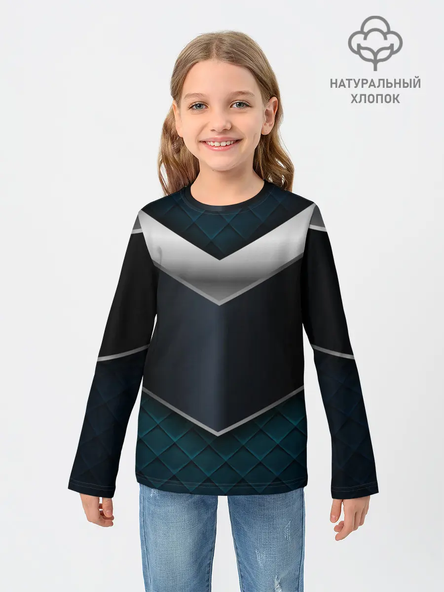 Детский лонгслив / 3D dark metal