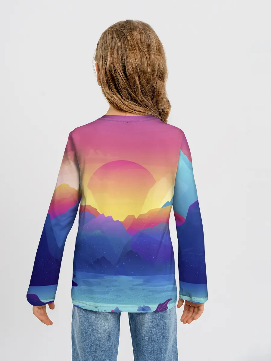 Детский лонгслив / Красочные Горы