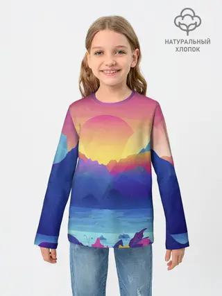 Детский лонгслив / Красочные Горы